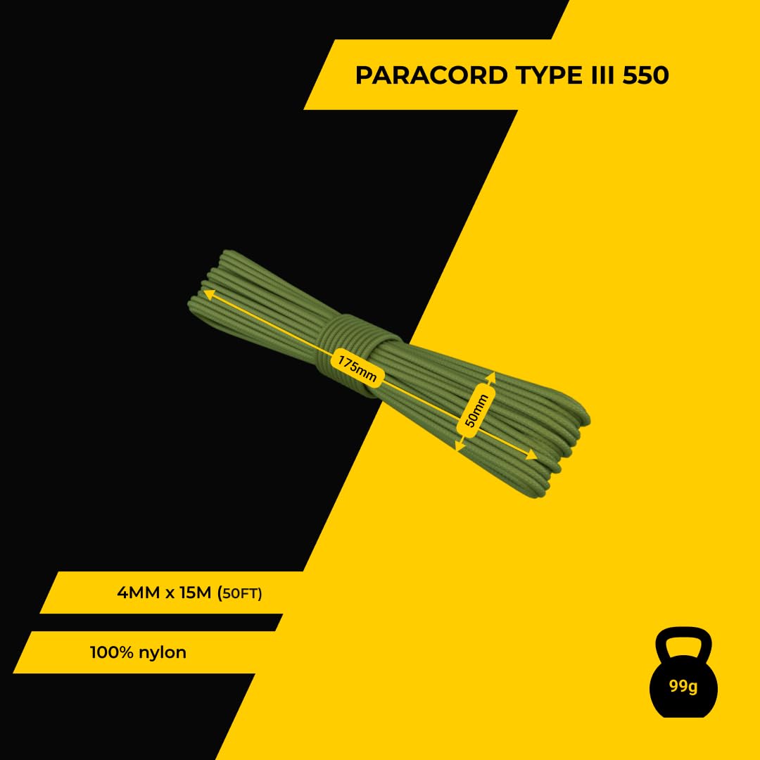 EdcX 2 mm Nylon Paracord 275 (15, 30, 50 and 100 m)- 100% Nylon rope, 3-Strand cord, Nylon cord 2 mm in Many Colours (Moss, 15 m) - Image 2