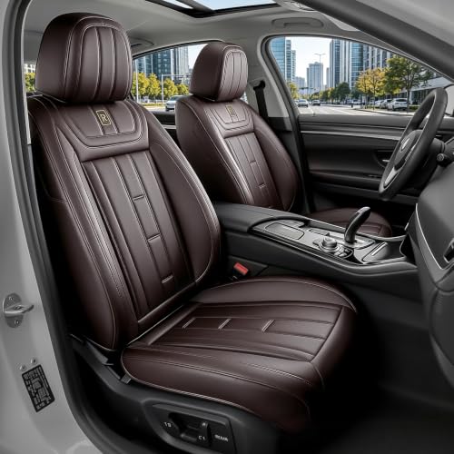 Image of Car Seat Covers Full Set for Toyota RAV4 1999-2025 Brown (5 Pack) | Waterproof car seat cover, anti-slip, breathable. Airbag compatible. Seat heating works. Easy clean. Durable stitching.