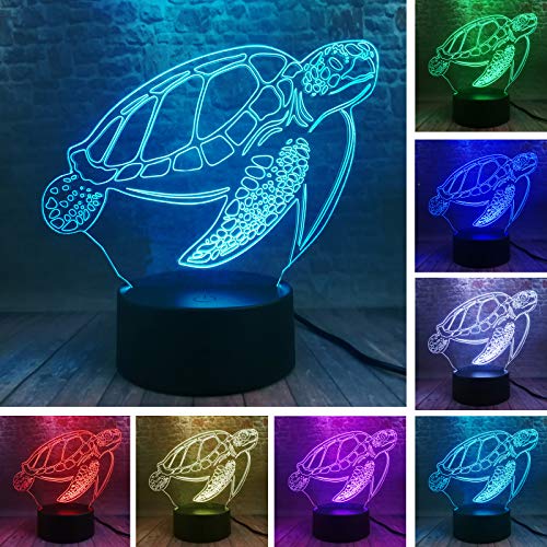 Fanrui Ocean Sea Turtle Lamp Nursery Night Light Funny 7 Colors Change USB Powered with Smart Controller Child Kids Bedroom Decor Boys Girls Baby Xmas Toys Gifts Amazing Birthday Holiday Presents