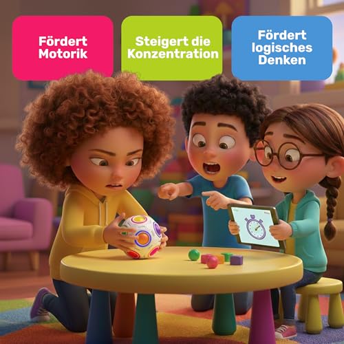 CUBIDI® Original Regenbogenball – Geschicklichkeitsspiel & Fidget Toy für Kinder und Erwachsene – 3D Kugellabyrinth Brainteaser… – Ansicht 4