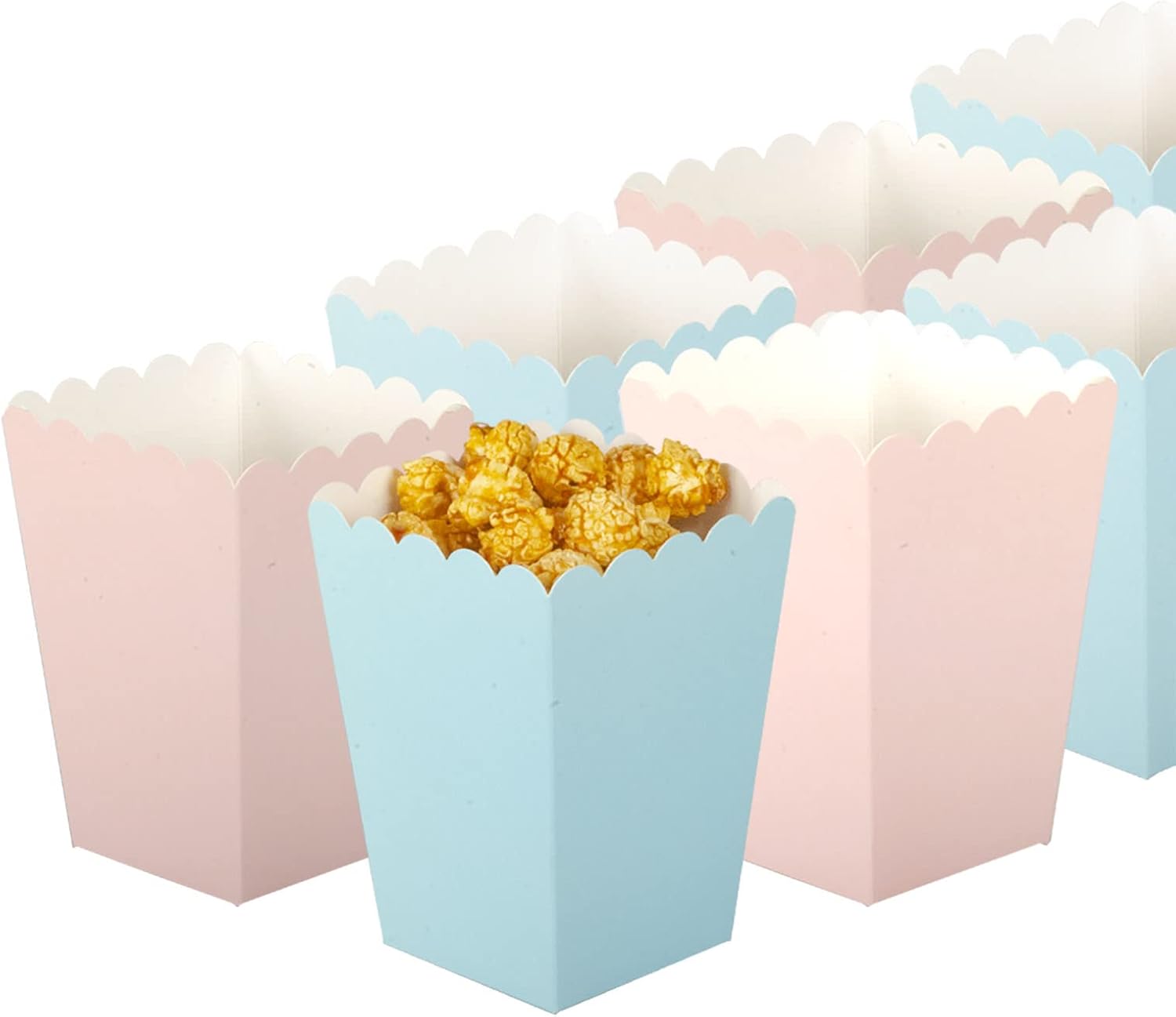 Baby Pink&Blue Open-Top Popcorn Box Set of 36 Popcorn Favor Boxes ...