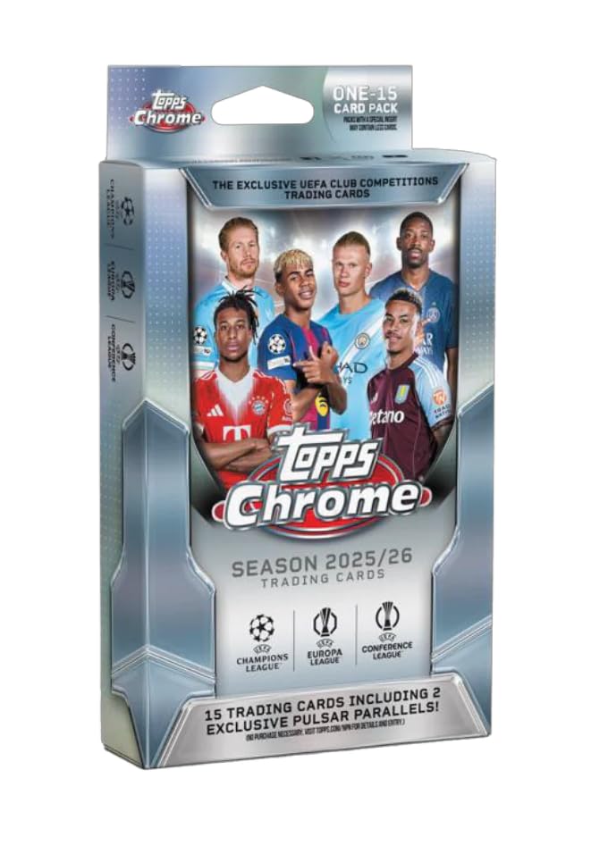 Bundle mit Topps Chrome UCC Chrome 2025-26 - Hanger Pack Fussball Karten 2026 und BB-Toy-Trades Toploader