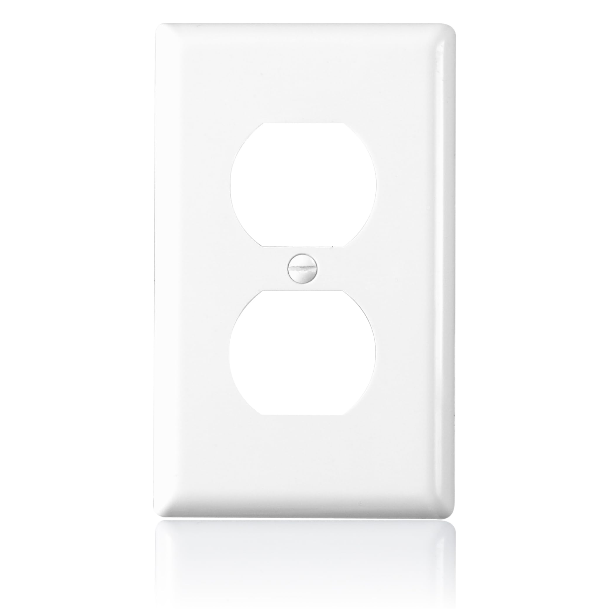 Faith 1-Gang 2.76 x 4.53 in. Duplex Wall Plate White DUWP1-WH-01, Electrical Outlet Cover Wall Plate for Home Improvement, Duplex Outlet Cover for