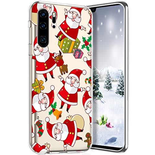 Robinsoni Funda Compatible con Huawei P30 Pro Funda Silicona Huawei P30 Pro Funda Transparente TPU Carcasa Gel Goma Caso Navidad Case Flexible Ultra Suave Caso Claridad Funda Parachoques Protectora