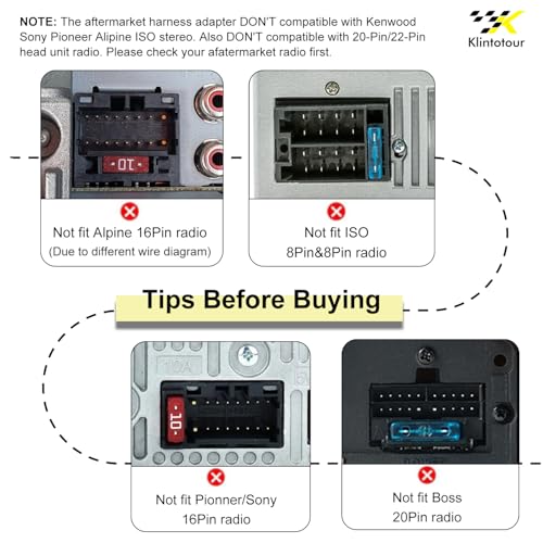Aftermarket Radio Wiring Adapter Compatible with Toyota 1998-2012, 16Pin Android Car Stereo Harness with 20Pin SWC Reverse, Fit for Camry Corolla RAV4 Highlander 4Runner Land Cruiser Vios by Klintotour - Used condition - Image 4
