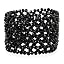 Bead Crochet Wide Cuff - Black