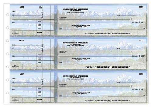 ABC Business Size Checks, 3-on-a-Page with Side-Tear Vouchers 500 (Tranquility, Business)