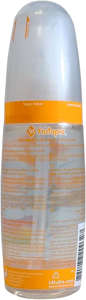 Frutopia Personal Lubricant bottle showing natural ingredients