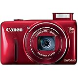 Canon PowerShot SX600 HS 16MP Compact Digital Camera - Wi-Fi Enabled (Red) (Certified Refurbished)