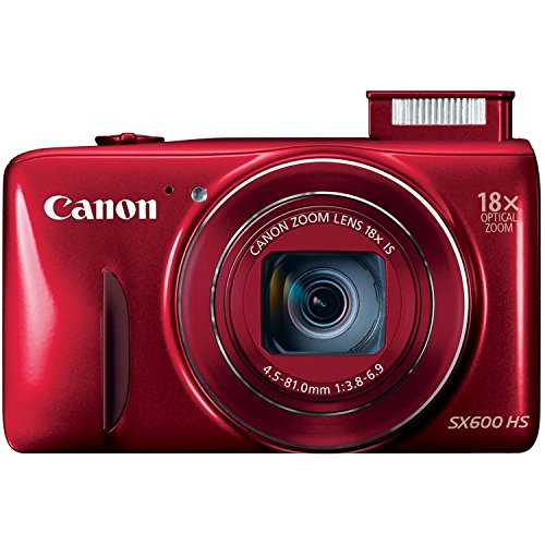 Canon PowerShot SX600 HS 16MP Compact Digital Camera - Wi-Fi Enabled (Red) (Renewed)