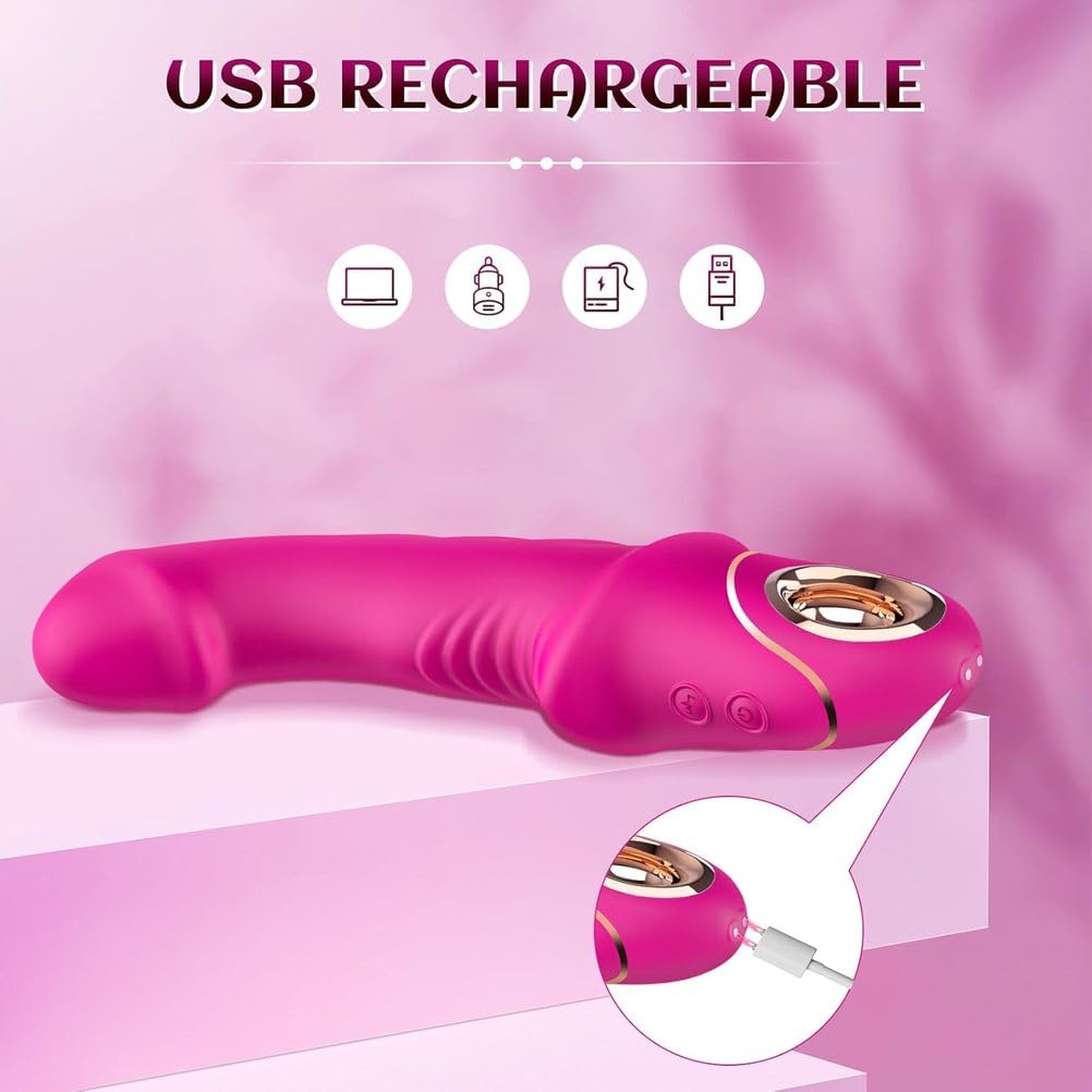 Vibratore Del Punto G Per Giocattoli Sessuali Per Adulti - Vibratore Realistico Per Dildo Per Donne, Stimolatore Clitorideo Anale Con Cresta Rialzata, Bacchetta Vibrante in 9 Modalità Di Vibrazione