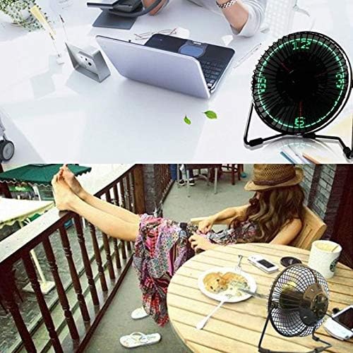 Desktop USB Fan Real Time Temperature Message LED Light Cooling Fan to for PC Notebook Power Bank