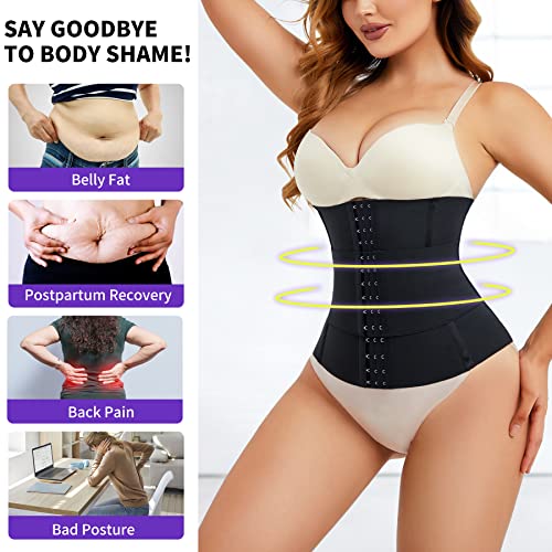 Lmoyakg Black Waist Trainer For Women Weight Loss Waist Corsets Belt Cincher Underbust Waist Trimmer Tummy Control Shapewear Waist Shaper Waist Slimming Trimmer - L #TOP3