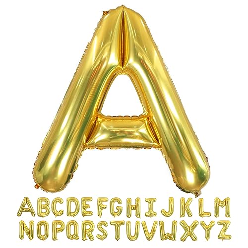 Gold Letter A Balloons 40 inch Large Alphabet A Balloons Gold Helium Foil Mylar Letter Balloon Banner for Birthday Party Anniversary Wedding Decoration