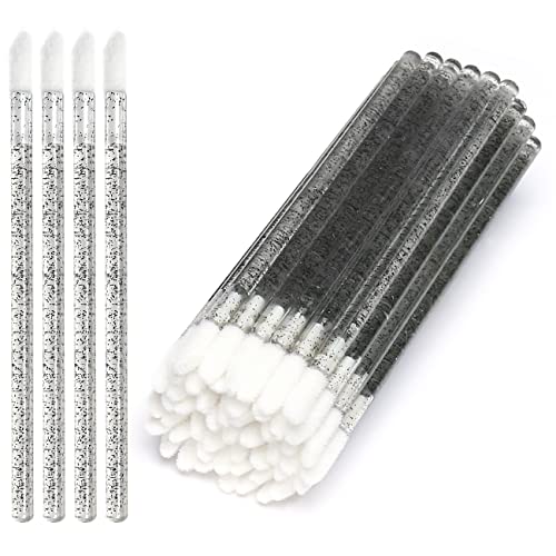 Limko Lip Brushes Disposable Make Up Brush Lipstick Lip Gloss Wands Applicator Tool Makeup Beauty Tool Kits (50PCS-Black)