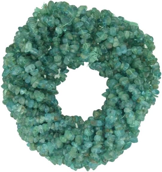 ShreeCrystalsBeads Natural Apatite Gemstone Chips Beads for Jewelry Making Free Form Shape, Apatite Chips, 25 Strands Each of 34" Length