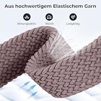 RUIMAYA Geflochtenes Armband Elastisches Verstellbares Uhrenarmband, 22mm Atmungsaktives Sport-Ersatzarmband Geeignet für Smartwatches und Klassische Uhren, Lila – Ansicht 2