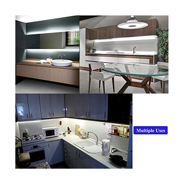 Junwen led strip lights 300 units smd 2835 rope lights 5m/16. 4 ft 6000k non-waterproof led tape ribbon light with dimmer and power supply kitchen under cabinet dining room bedroom wedding - image 4