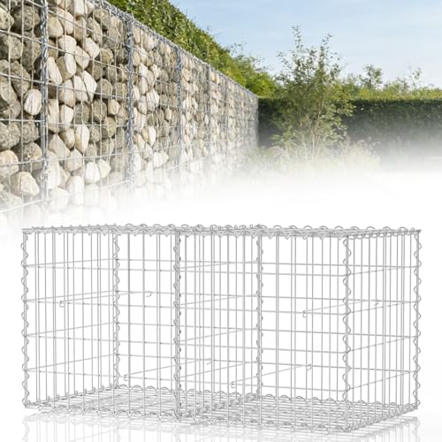 Jayseuw Gabionen 100x50x50 cm Drahtkorb mit 5x10 cm Ideal für Gabionensteine von 612 cm Gabionenkörbe Metall Verzinkt für Mauer Drahtkorb Garten 4 mm Starker Draht 1 Stück