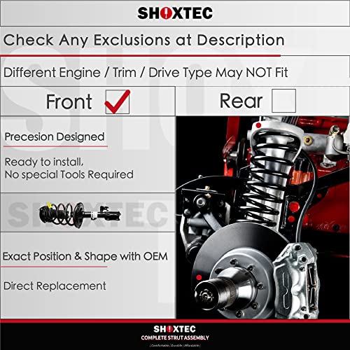 Shoxtec Front Right Complete Struts Coil Spring Assembly Replacement For 2007-2012 Dodge Caliber 2007-2017 Jeep Compass Patriot Coil Spring Assembly Repl. Part No. 172367 #TOP1