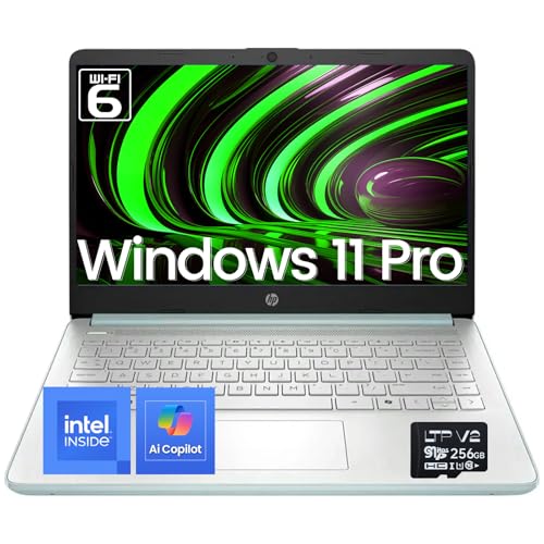 HP 2025 14 Inch Ultra Light Laptop, Stylish Willow Green, Intel Processor N150, 16GB RAM, 384GB Storage(128GB UFS+256GB MSD), Wi-Fi 6, Windows 11 Pro, Copilot Key