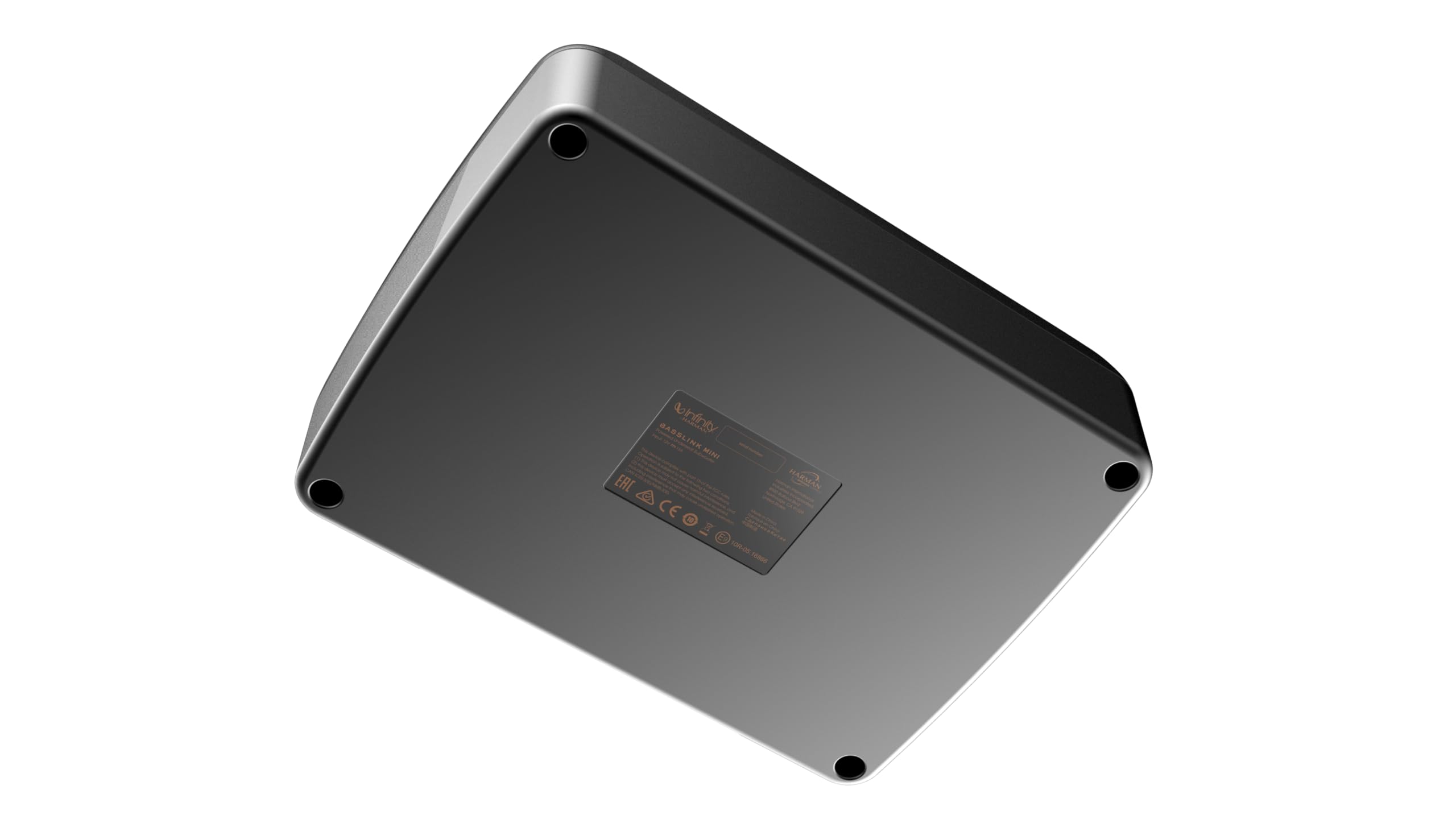 Infinity BassLink MINI 152x203mm 6x8 Zoll Aktiver Underseat Subwoofer mit 100W RMS und 200W Max, Aluminiumgehäuse, 30Hz–150Hz Frequenzgang, Bass-Remote, 12dB Crossover, kompakt für Auto Einbau