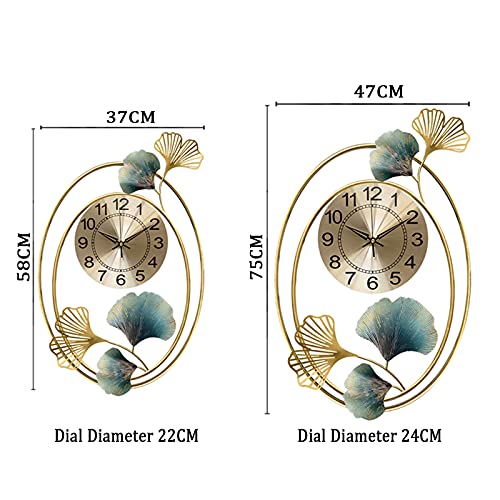 Horloge murale fer art décoration haut de gamme pendule 47x75 cm