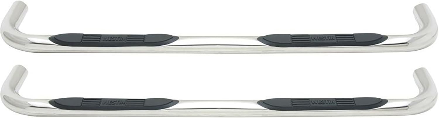 Westin 23-3550 E-Series 3 Round Nerf Bars fits 2009-2018 Ram 1500 2019-2024 Ram 1500 Classic Quad Cab Polished Pair