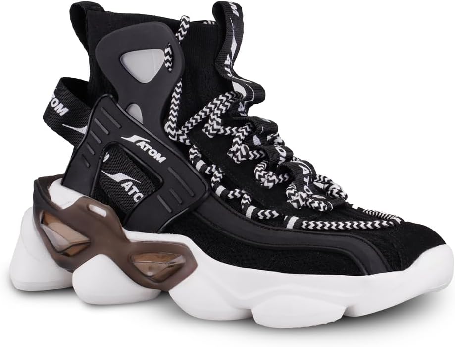 Gansta1 Men's Hi-Top Knitted Sneakers | EVA Outsole, Perfect for Casual Outings