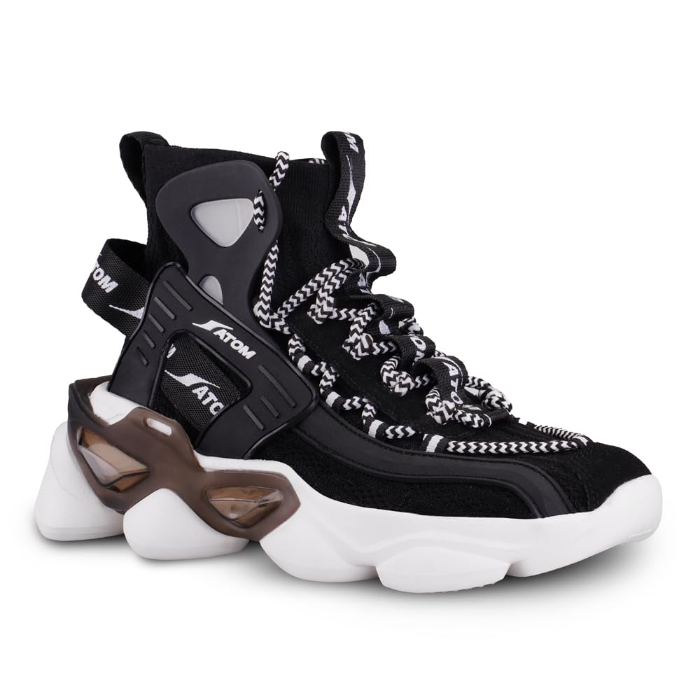 Gansta1 Men's Hi-Top Knitted Sneakers | EVA Outsole, Perfect for Casual Outings