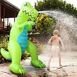 aspersor juguete 【Fácil de usar】Nuestro aspersor de dinosaurios para niños es fácil de instalar y usar, simplemente infla el aire en el juguete del dinosaurio, luego conéctelo a una manguera de agua de tamaño normal y el agua se pulverizará desde la parte superior del dinosaurio inflable pulverizador. Solo tienes que ajustar la presión del agua para aumentar o disminuir la altura del chorro, que es muy adecuada para refrescarse en verano, fiestas en la piscina y cumpleaños infantiles.