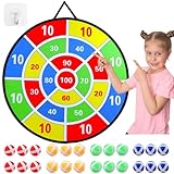 29' Kids Dart Board Game Set, Large Dart Board Toys with 24 Sticky Balls, Sticky Dart Board Indoor Outdoor...