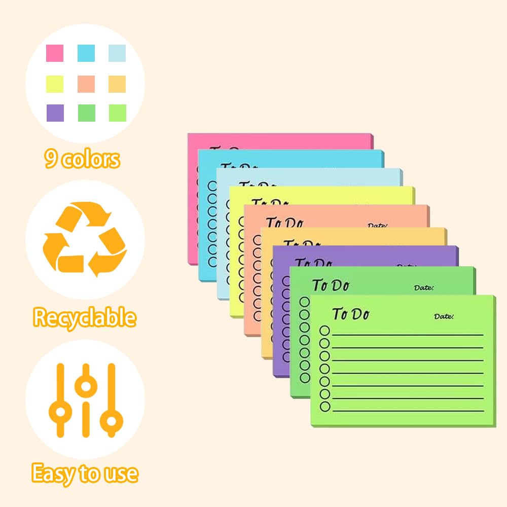 SOSINYA 16 Bloc-Notes 1600 feuilles.76x76mm Marque-pages adhésifs.16 couleurs mini-Sticky notes.100 feuilles/pad-Notes adhésives.Notes autocollantes super collantes.Bloc Note-maison/bureau/ecole