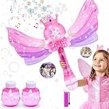 EagleStone Princess Bubble Wands for Kids, Bubble Machine for Toddlers, LED Light & Music Bubble Toys with 1 Li-ion Battery, Outdoor Easter Birthday Toys for Toddlers, 3 4 5 6 7 8 Year Old Girl Gifts