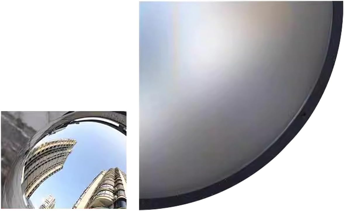 Convex with Wide Angle Safety Mirror Spherical Reflector Convex Safety Mirror, Dome Mirror High Viewing Angle Safety Mirror Security Mirror Corner Mirror,1/2 Spherical(1/8 Spherical,30cm/12in)