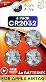 Key Battery Outlet Replacement Batteries for Apple AirTag - 4-Pack CR2032 Button Lithium 3V - Replacement Cell Batteries for Airtags - Cover Fit Apple Tracker Power Accessory