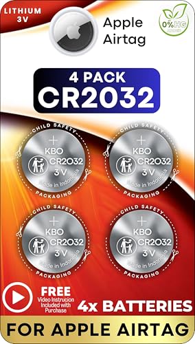 Pile AirTag CR2032 Lithium 3V Key Battery Outlet (Lot de 4 de rechange)