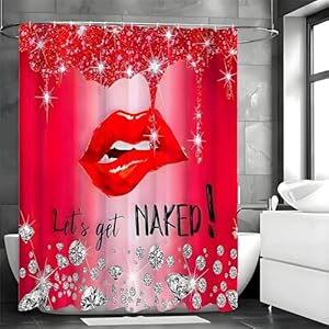 Hyupuanj Duschvorhang-Set 240x180 Rot Lippen