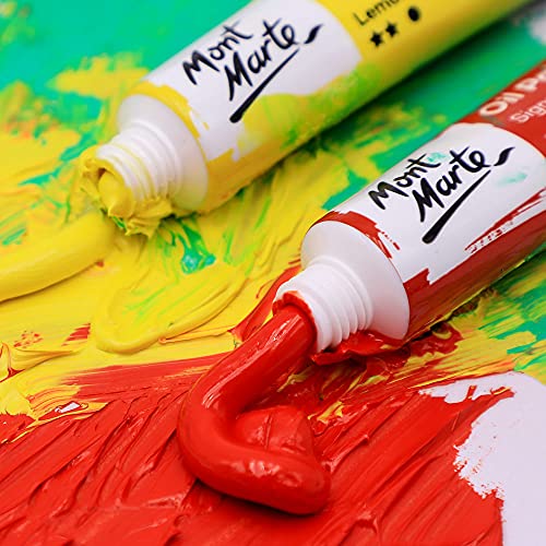 MONT MARTE Oil Paint Set Signature 24pc x 0.4oz, Good Coverage, Good