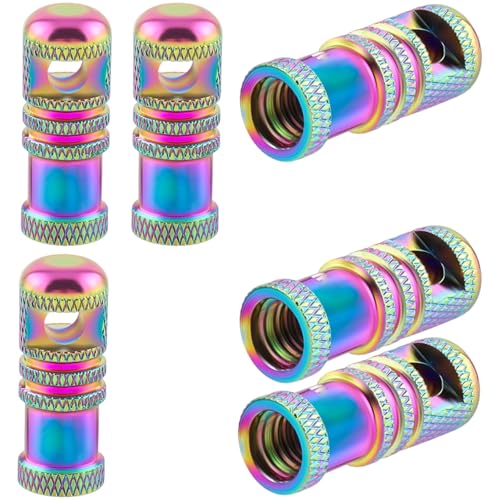 4 tapas para válvula de bicicleta de acero inoxidable, cubiertas ligeras para vástago de llanta, para ciclismo y desplazamiento diario miniatura 1