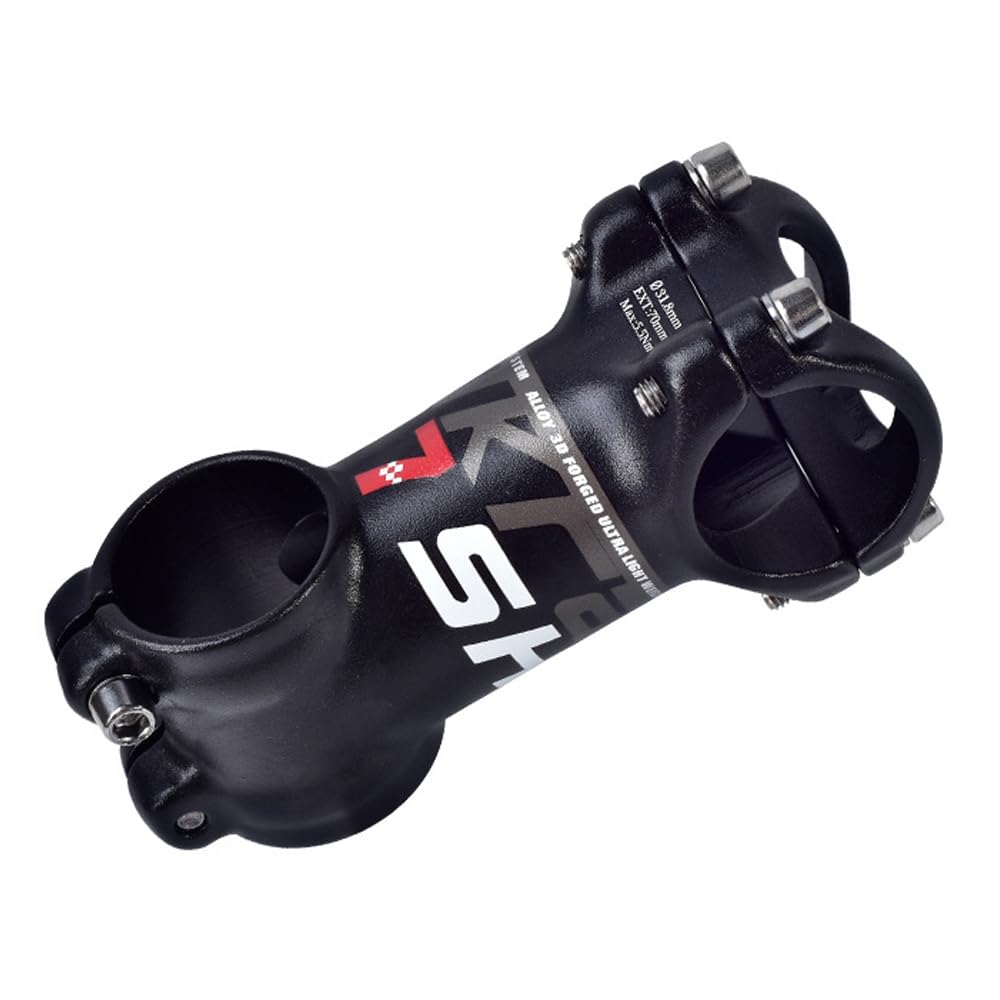 QYQAY 31.8mm MTB Stem ±7 Degree 35/45/55/60/70/80/90/100/110mm Bike Handlebar Stem Lightweight Aluminum Bicycle Riser for Mountain Bike Road Bike BMX Track Bike (Black Red Logo,70mm)