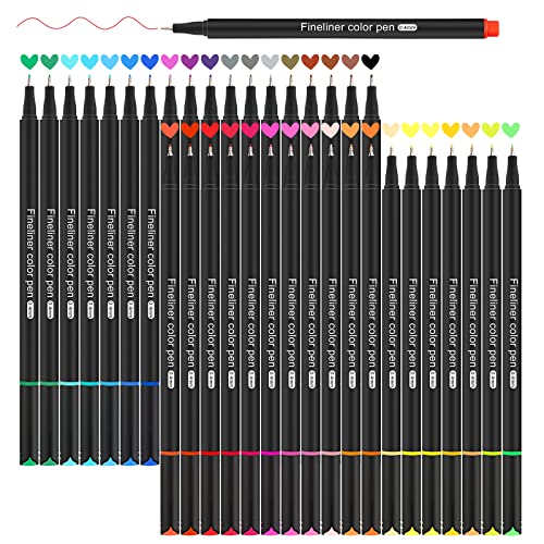 Funnasting Feutre Pointe Fine, 36 Stylo Couleur Pointe Fine, 0,4 mm Stylo feutre pointe fine pour Bullet Journal Planner Note Calendar Coloring