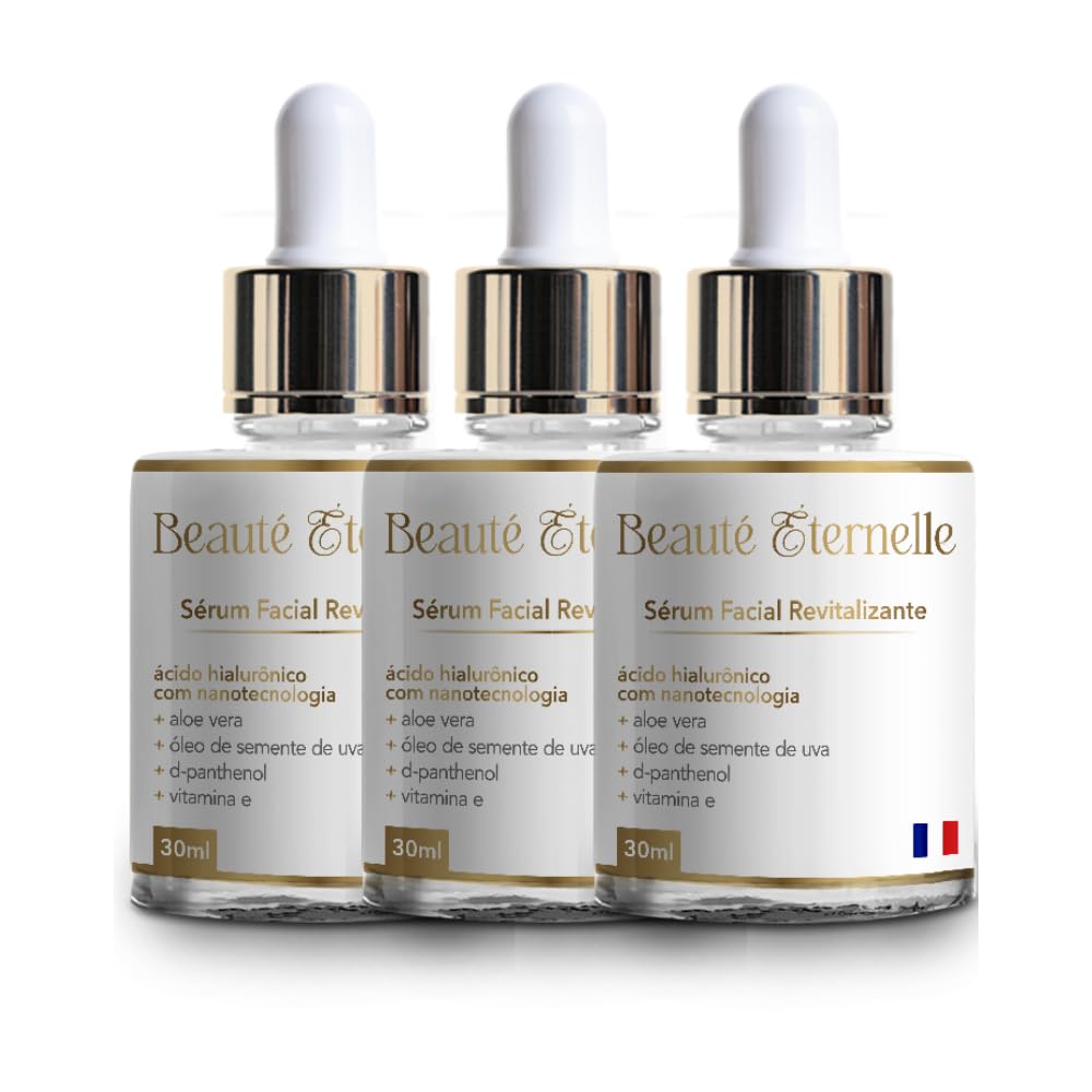 Kit 3 Unidades Sérum Facial Hidratante e Revitalizante Rejuvenescedor Beauté Éternelle