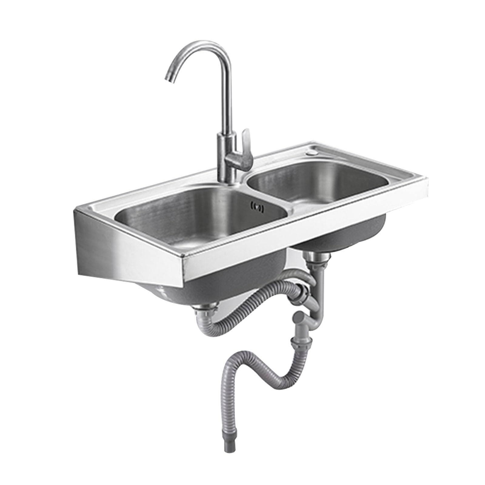Évier utilitaire mural pour cuisine commerciale et préparation extérieure, modèle A2