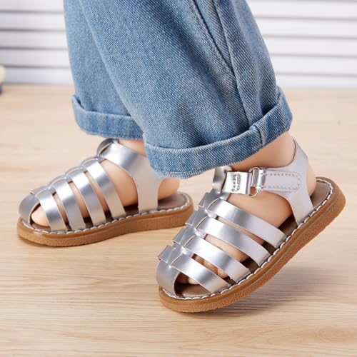 Image of BMCiTYBM Baby Boy Girl Closed Toe Sandals Infant Summer First Walking Shoes Non-Slip Fisherman Sandals 6 9 12 18 24 Months