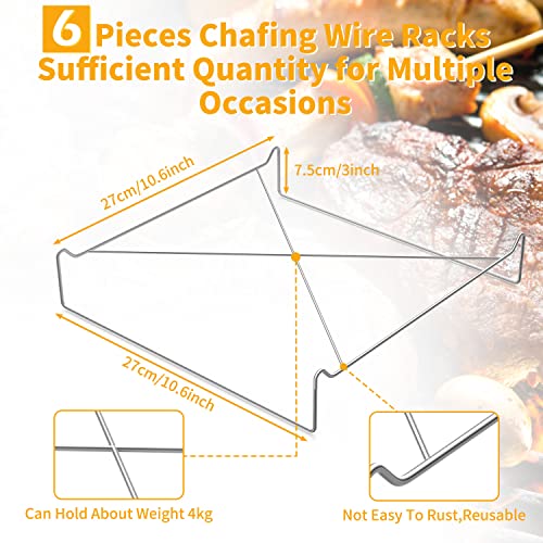 6 Pack Chafing Wire Rack Dishes Buffet Stand Full Size Racks Food Warmer Rack Dish Serving Trays Holder For Parties Events Bbq Catering Pan Picnic #TOP5