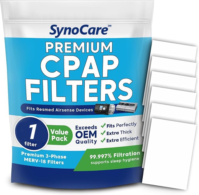 Image of CPAP & BiPAP Hypoallergenic Filter for S9 and Air 10 (Pack of 1) Durable, Clean & Green Filter, Compatible with S9 and AirSense 10 Models, Keeps Air Fresh and Ensures Optimal Performance