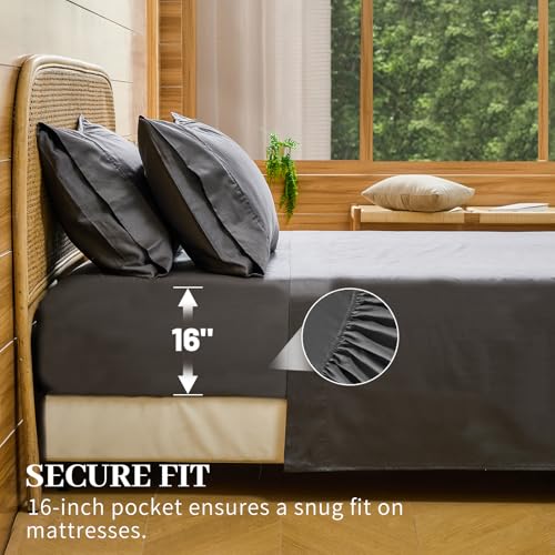 Image of Bedlifes 1000TC Egyptian Cotton Cal King Sheets, 4Pcs, 16 inch Deep Pocket