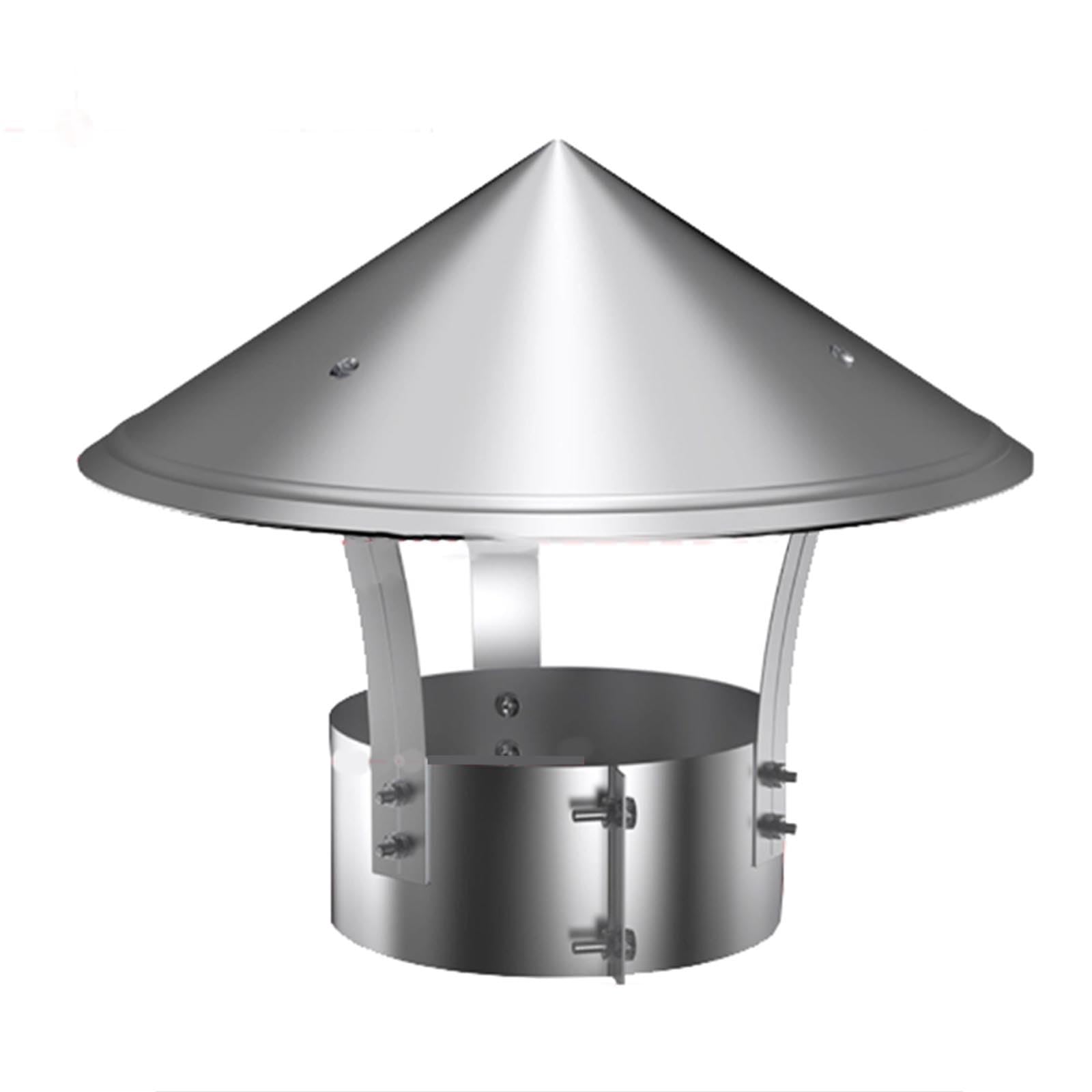 Stove Pipe Topper for Stove Log Burner, 90mm/240mm Rain Hat Chimney Pot Roof Cowl Rain Cover, Tapered Top Roof Cowl for Exterior Fireplace Flue, Silver Easy Installation(230mm/9.1in(201))