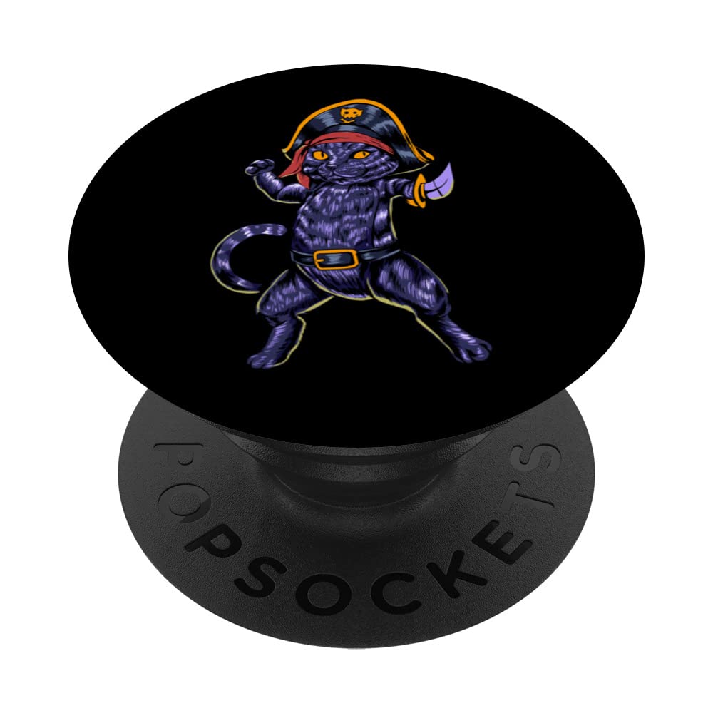 Captain Meow - Pirate cat PopSockets Swappable PopGrip